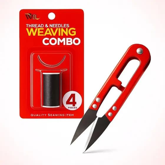 Kit Entrelace Profissional com Linha 10 Metros + 3 Agulhas + Tesoura Mega Hair