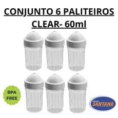 Conjunto Com 6 Paliteiros Clear BPA Free Resistente 60ml