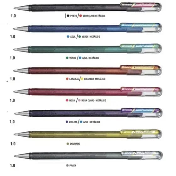 Caneta Hybrid Dual Metallic Gel 1.0mm - Pentel