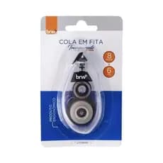 Cola em Fita Transparente 8mm x 6m Ergonômico - BRW