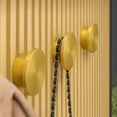 Kit Porta Toalha Pendurador Banheiro Com Fita Adesiva Dourado