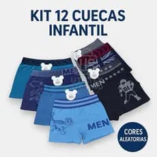 Kit com até 12 Cuecas Boxer Microfibra Infantil Conforto
