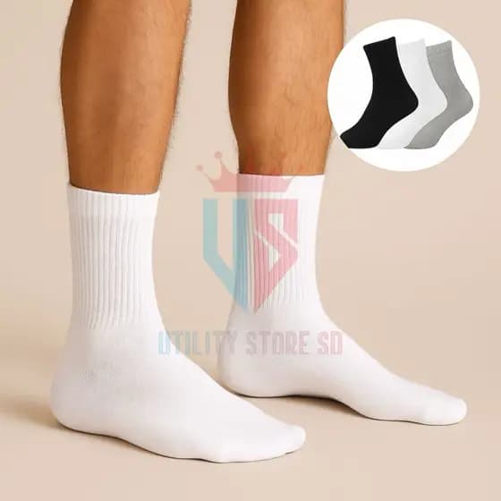 Kit 48 Pares Meia Masculina Esportiva Cano Alto Algodão Conforto Premium