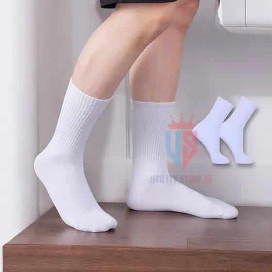 Kit até 24 Pares Meia Cano Alto Esportiva Macio Cano Longo Premium