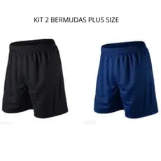 Kit 2 Shorts Masculino com Elastano Plus Size Academia Esporte Treino Bermuda Praia Básico Liso