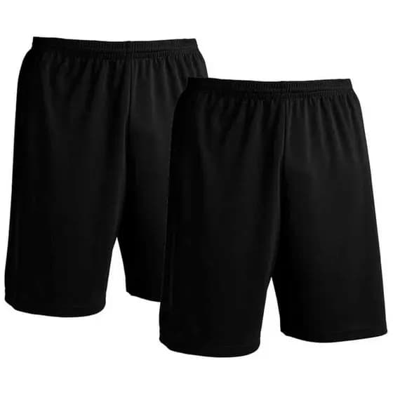 Kit 2 Bermudas Infantil - Calção Shorts De Futebol em Poliéster - Liso