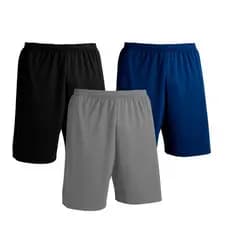 Kit 3 Bermuda Esportiva Academia Corrida Treino Lisa Masculina