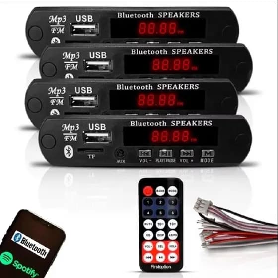 kit 4 Placa decodificadora Bluetooth FM MP3 pen drive