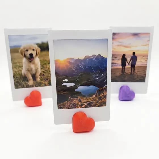 Suporte para Foto Instax Mini Polaroid Bilhete Cartão Porta Retrato Coração 5 10 20 30 Un