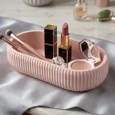 Bandeja Porta Objetos Cannelado 15cm Retangular Decorativa Organizadora Mesa Design Moderno