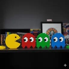 Kit Decoração Geek Pac Man 4 Peças Nostálgico para Ambiente