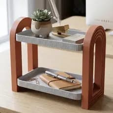 Prateleira de Mesa Organizadora Duplo Premium Luxo Minimalista | 2 Níveis Design Moderno Home Office