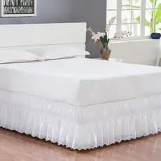 Saia Para Cama Box Casal Padrão Com Bordado Ultrassônico com Elástico