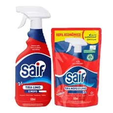Tira Mofo e Limo Kit com Spray e Sache de Refil 500ml - Saif