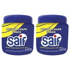 Kit 02 Pasta de Polir e Limpar chapas e fogões a lenha Saif