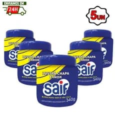 5x Pasta de Polir Chapas de Inox e Fogões a Lenha 340g- Saif