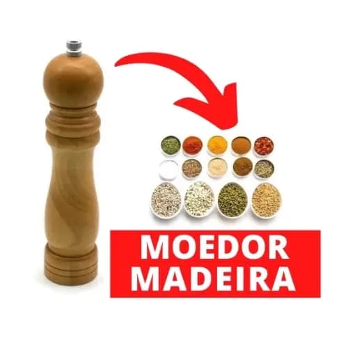 Moedor De Tempero Pimenta do Reino E Saleiro De Mesa Manual Sal Grosso 15 CM