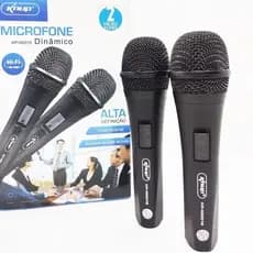 Microfone  Com Fio Duplo Dinamico   Knup  Kp-m0015
