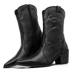 Bota Texana feminina estilosa bico fino estilo country , envio imediato ref:250 Cano Médio