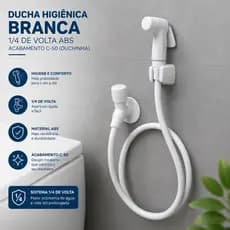 Ducha Higiênica 1/4 de Volta Abs BrancaC-50. (Duchinha)