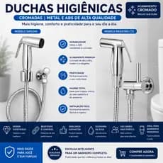 Ducha Higiênica Banheiro C25 ou C72 e Abs Cromado 1/4 Volta Chuveirinho Privada (Duchinha)
