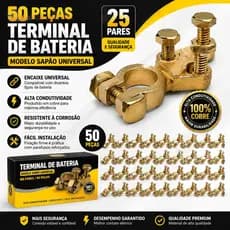 50 Peças de Terminal de Bateria Formando 25 Pares.