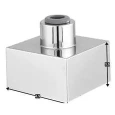 Canopla Quadrada Cromado Abs- Para Registro em Geral 50mm 1, 1/2, 3/4