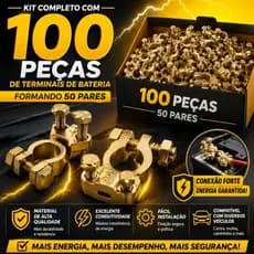 100 Peças de Terminais de Baterias formando 50 Pares - Modelo Sapão
