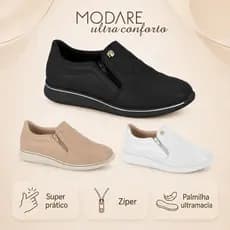 Tenis Modare Ultraconforto Zíper Calce Fácil Antiderrapante | Lançamento! | Original Modare!