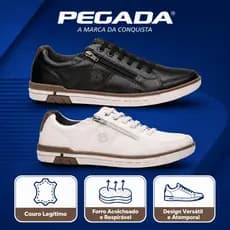 Sapatenis Masculino Pegada Couro Legítimo Calce Fácil Conforto | Lançamento ! | Original Pegada !