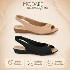 Sandalia Feminina Modare Ortopedica Conforto Calce Facil | Lançamento! | Produto Original Modare!