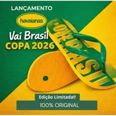 Chinelo Havaianas Vai Brasil Copa 2026 Torcida Hexa | Lançamento Original !