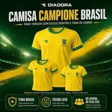 Camisa Unissex Diadora Campione Torcedor Brasil Copa 2026 | Lançamento Original !