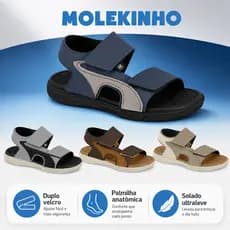 Sandália Infantil Menino Molekinho Casual Conforto Ajustável Calce Fácil | Lançamento Original !
