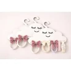 Kit Porta Tiaras Infantil Nuvem MDF Branco Atacado