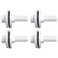Kit com 4 Adaptador Roscável c/ Flange Fixa Branca 1/2" - Cipla