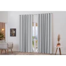 Cortina Tecido Blackout Cinza Bloqueia Luz 4,00 X 2,80 Com 24 Ilhóses Black Friday