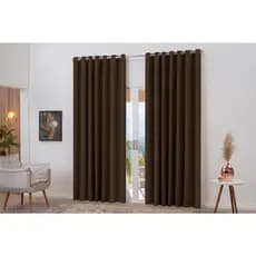 Cortina blackout tecido Marrom 2,60 x 1,80 sala quarto escritório bloqueia 96%  Black Friday
