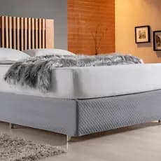 Saia Box King Matelada Cinza com Elástico 150 Fios  Medida 1,93m x 2,03m x 30cm  Tecido 100% Poliéster