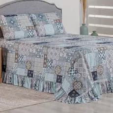 Colcha Cobre Leito Casal Padrão 400 Fios Toque Macio 3 Peças com Porta Travesseiro