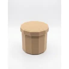 Porta Cotonetes / Organizador Porta Objetos Decagonal 3D com Tampa Texturizada