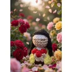 Chaveiro Santa Teresinha em Crochê Amigurumi - Feito à Mão | Lembrancinha Religiosa