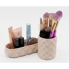 Organizador de Penteadeira Estilo Tuftado / Porta Maquiagem /Bandeja Organizadora Decorativa + Porta Pinceis