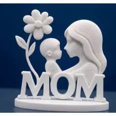 Escultura Decorativa "MOM" – Presente Dia das Mães