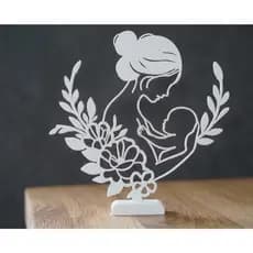 Escultura Decorativa Mãe e Filho(a) – Presente Especial Dia das Mães – Minimalista