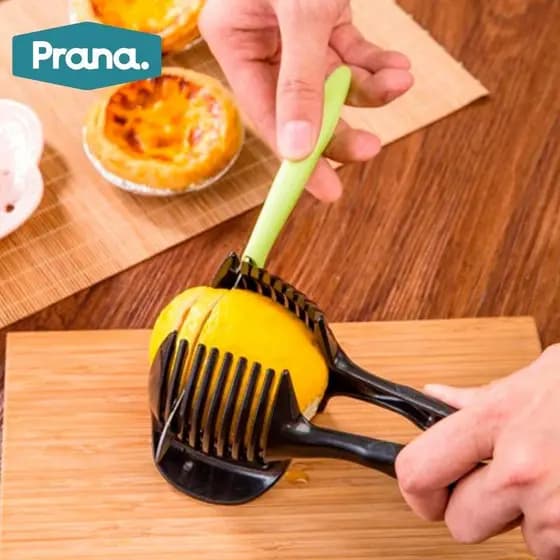 Cortador de tomate Fatiador Pinça Pegador Legumes Frutas Cebola Cozinha  Multiuso Corte Prana