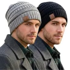 Kit 2 Touca Gorro de Lã Masculino Feminino Unissex Inverno Frio Quentinha Beanie