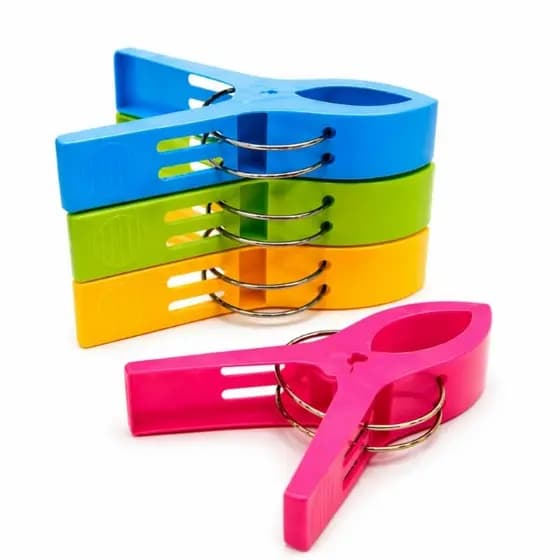 Prendedor de Toalha Grande Colorido Clip Forte para Cadeira Praia Piscina