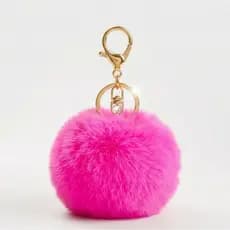 Chaveiro Pompom Pelúcia Pink Fofo Macio e Estiloso Pronta Entrega