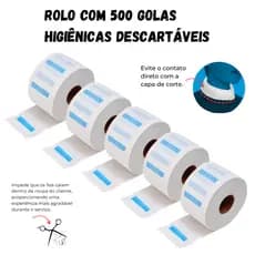Kit 500 Golas Higiênicas Descartáveis Profissional Barbeiro Barbearia Cabeleireiro Salão